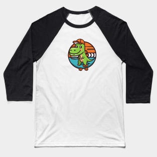 Kawaii dinosaur wearing a hat cartoon Baseball T-Shirt